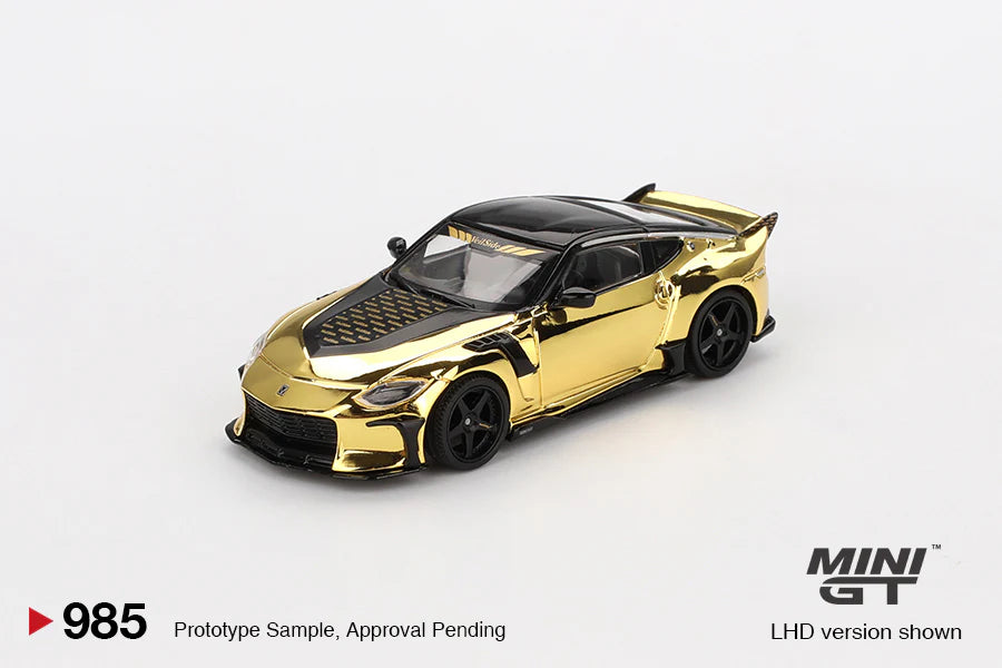 Nissan Z VeilSide FFZ400 Gold Chrome Mini GT Blister Packaging