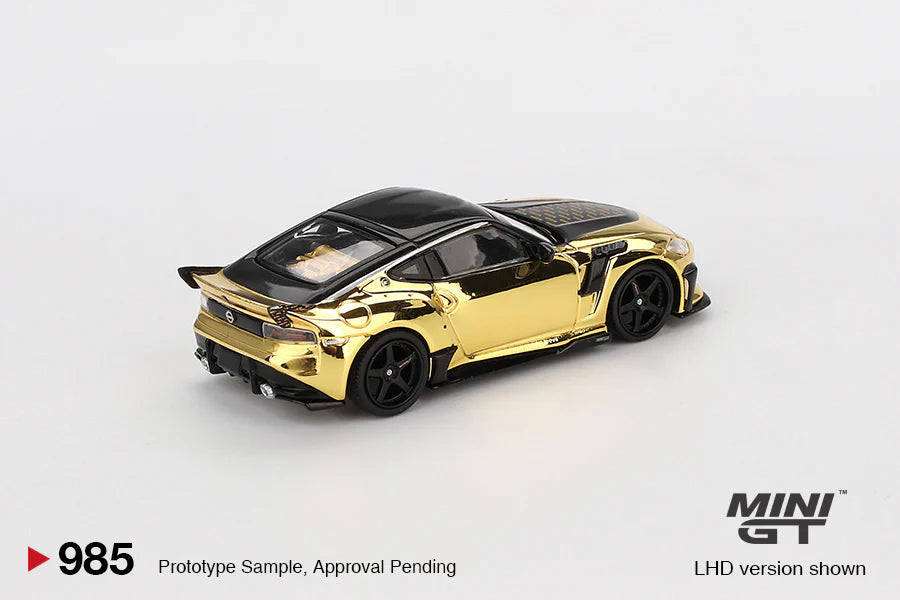 Nissan Z VeilSide FFZ400 Gold Chrome Mini GT Blister Packaging