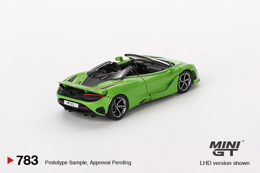 McLaren 750S Spider Mantis Green Mini GT Blister Packaging